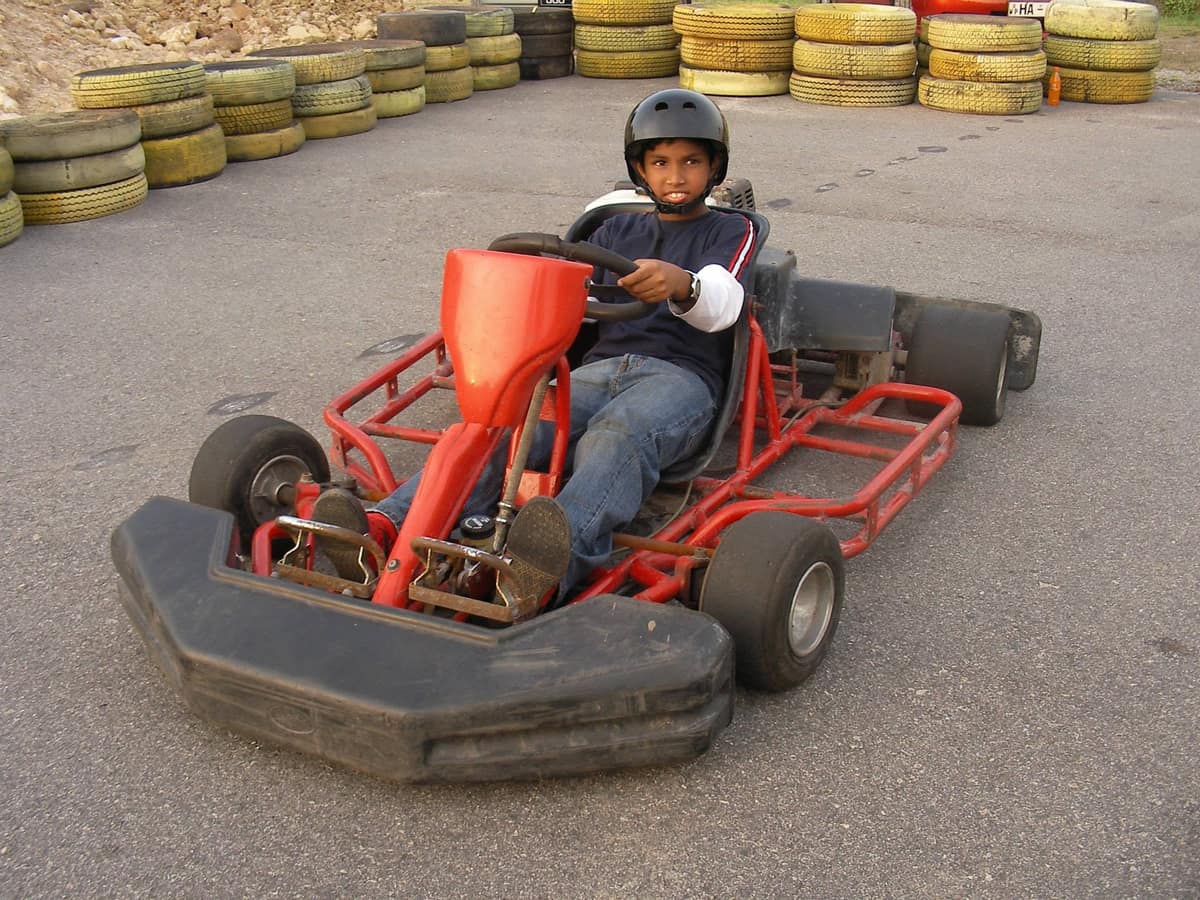 Adeeb in his first kart, age 9